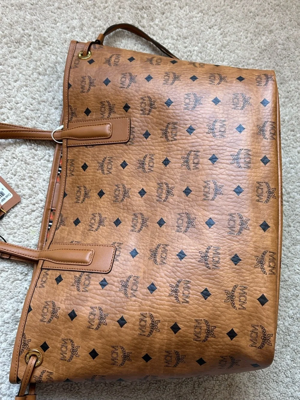 NWT MCM Reversible Liz Shopper Tote in Visetos Cognac Sz Large - Picture 5 of 16